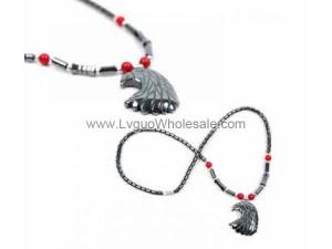 Hematite Eagle Pendant Beads Stone Chain Choker Fashion Women Necklace